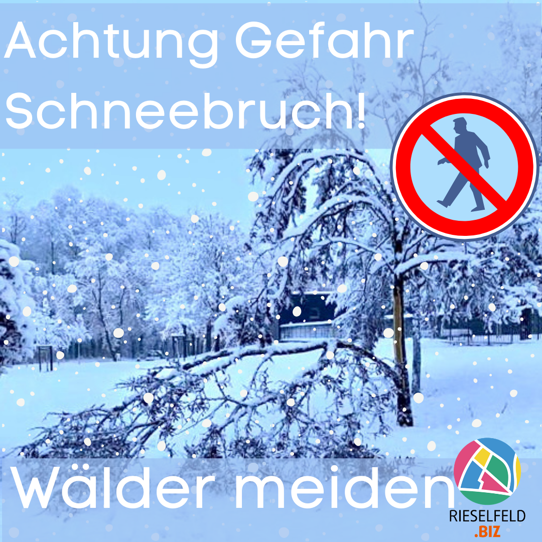 Achtung Schneebruch - Wälder meiden