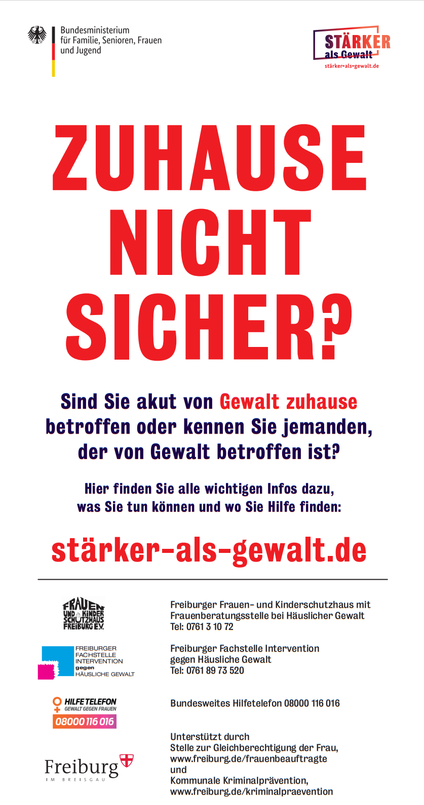 zuhause nicht sicher?