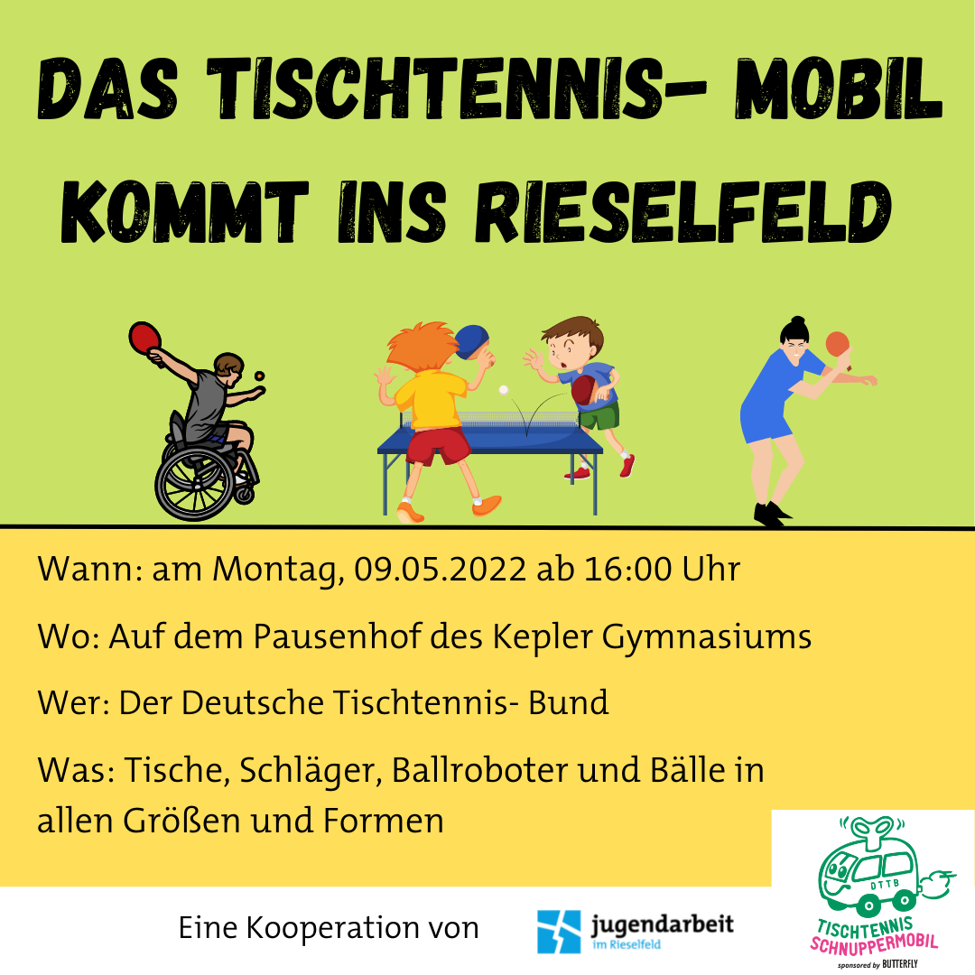 Das Tischtennis-Mobil kommt ins Rieselfeld