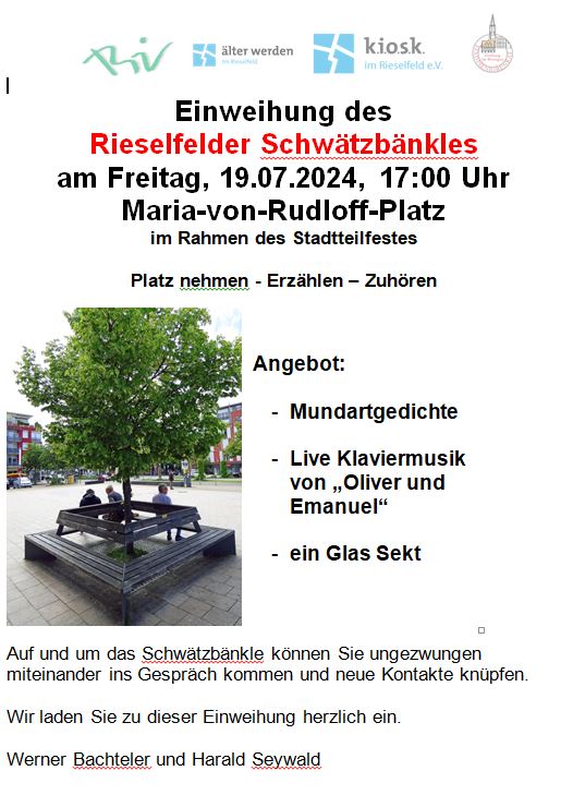 Plakat Schwätzbänkle