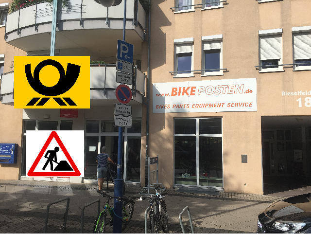 bikeposten post collage rieselfeld baustelle