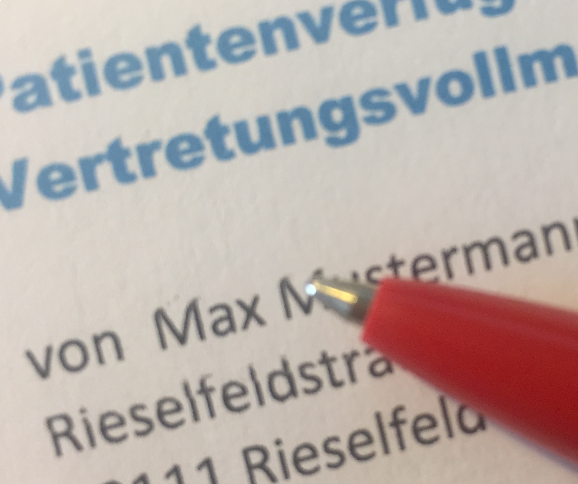 Patientenverfügung ÄwiR Rieselfeld