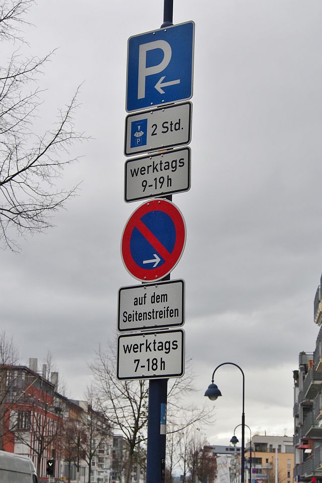 Ladezone Rieselfeld Ende eingeschr. H Verbot Beginn Parkscheibe