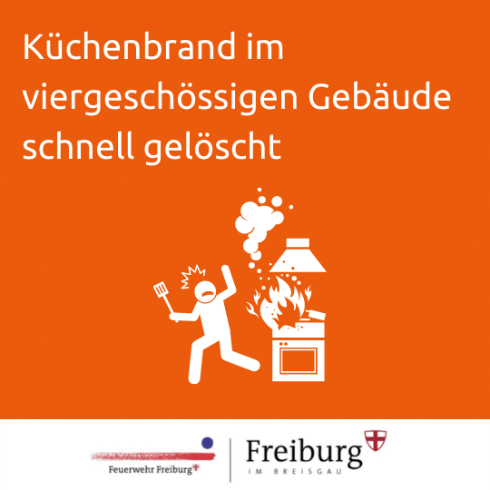 Küchenbrand im viergeschössigen Gebäude schnell gelöscht