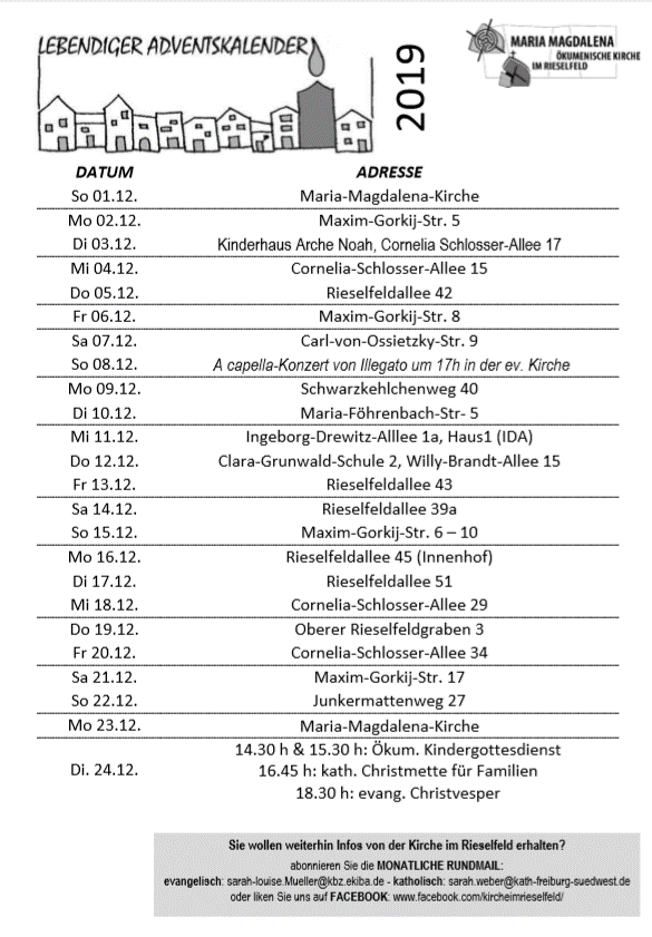 lebendiger Adventskalender2019 Kirche im Rieselfeld
