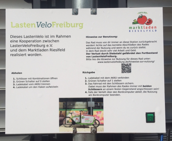 Lastenvelo Rieselfeld Marktladen Beschreibung