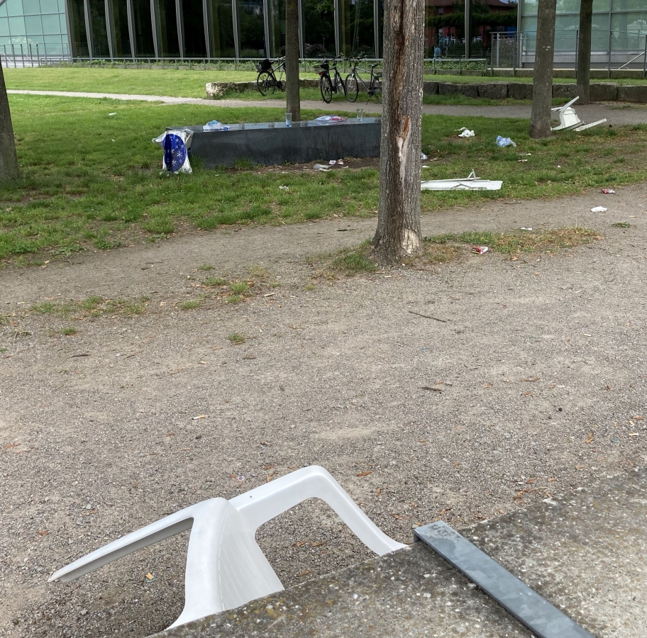 Müll nach Party Rieselfeld2