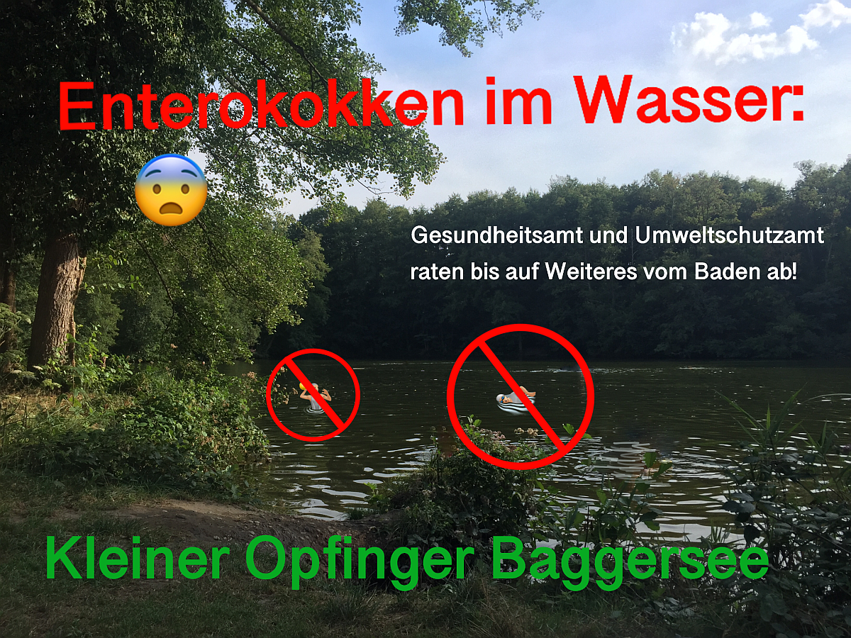 Badeverbot am kleinen Opfinger Baggersee