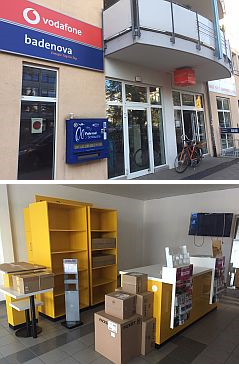 Service Center Rieselfeld Badenova Vodafone Postmöbel