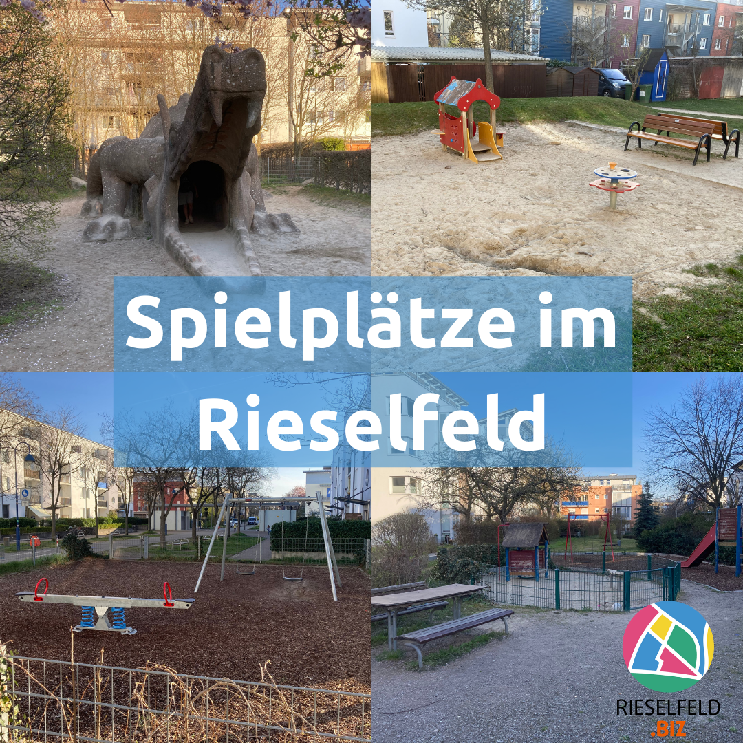 vier verschiedene Spielplätze im Rieselfeld