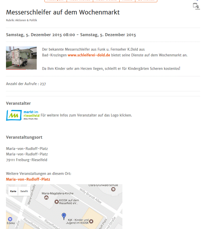 Screenshot Kalendereintrag