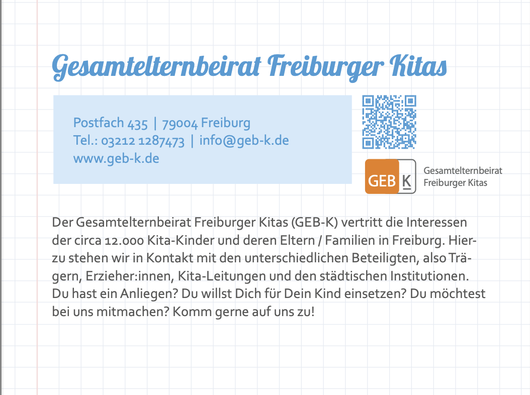 Gesamtelternbeirat der Freiburger Kitas
