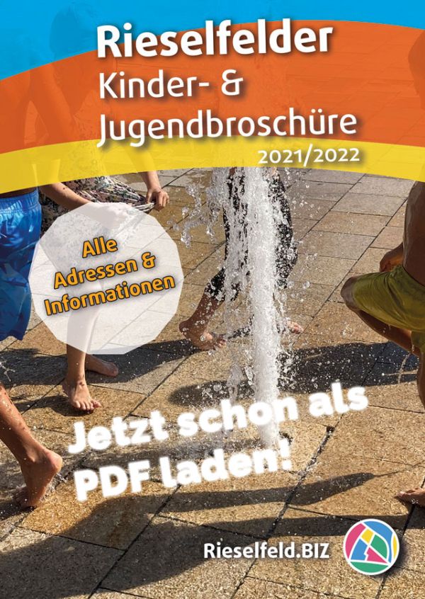 Titel Kinderbroschüre mit Kindern um dem Brunnen