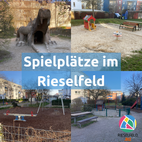 vier verschiedene Spielplätze im Rieselfeld