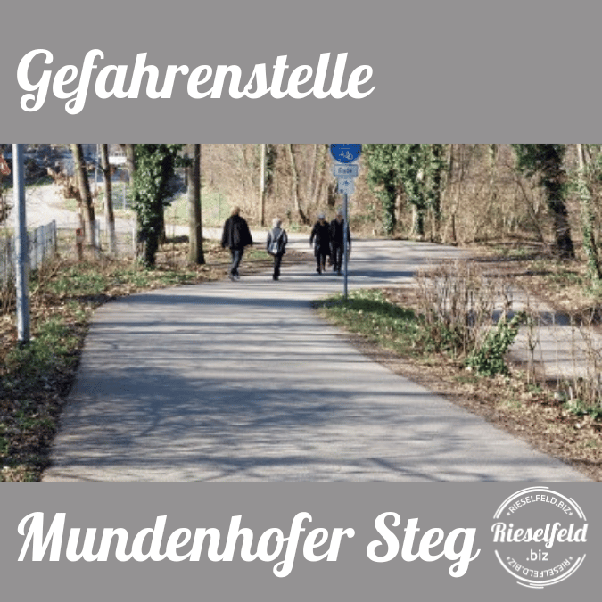 Weg aus dem Rieselfeld hoch zur Brücke über die Tel-Aviv-Yafo-Allee