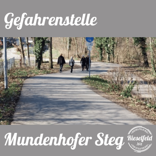 Weg aus dem Rieselfeld hoch zur Brücke über die Tel-Aviv-Yafo-Allee